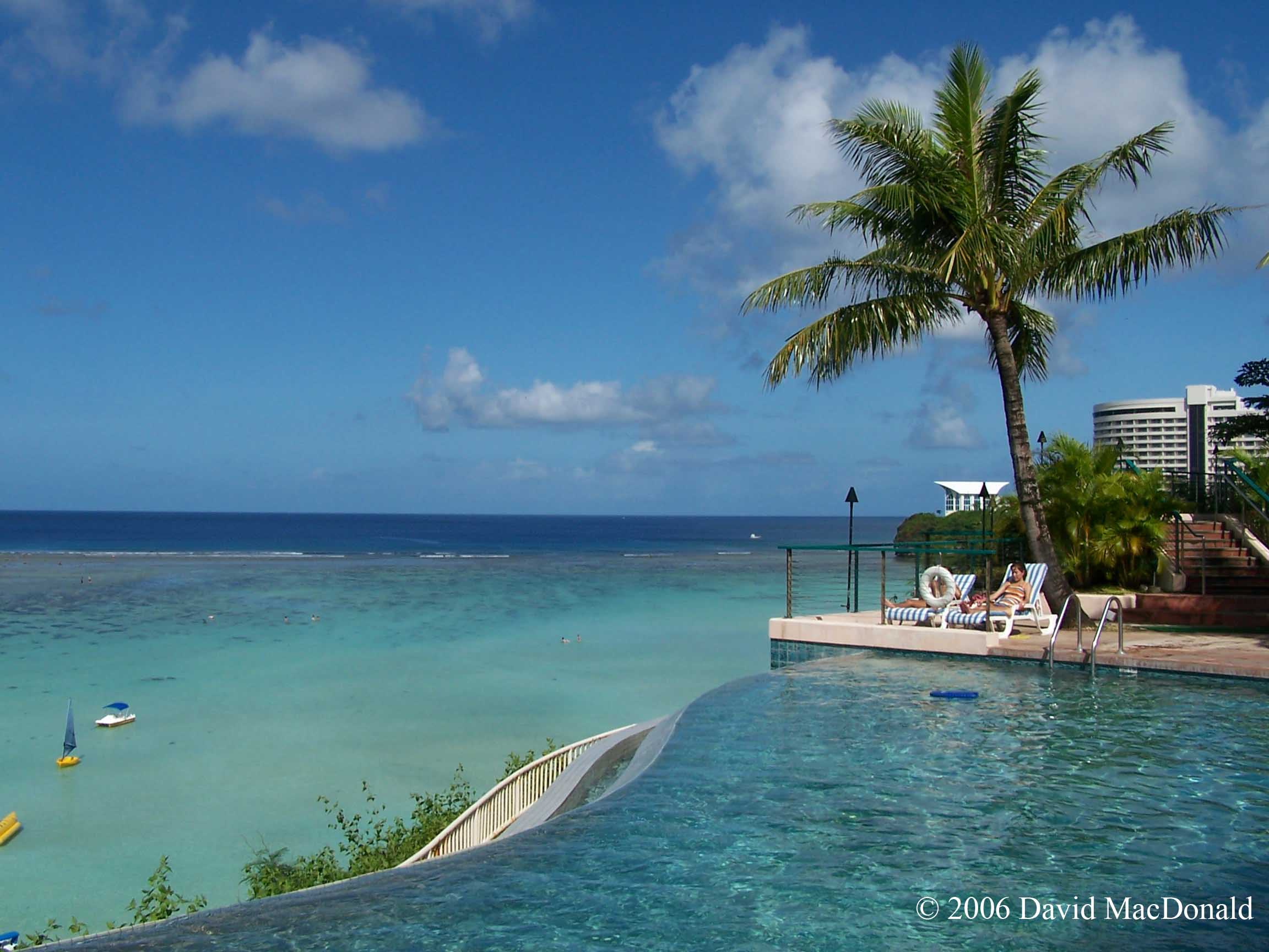 Pacific Ocean from the Guam Reef Hotel swimming pool